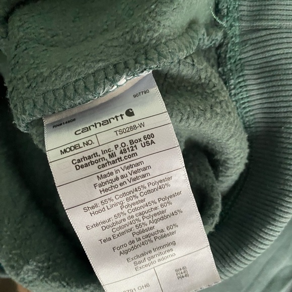 Carhartt  relaxed fit French Terry Green hoodie - Picture 7 of 14